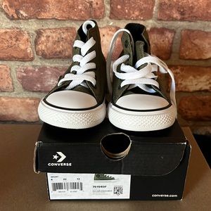 Infant army green high top converse